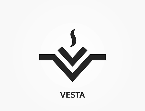 vesta astrology symbol. zodiac, astronomy and horoscope sign. isolated vector image in simple style