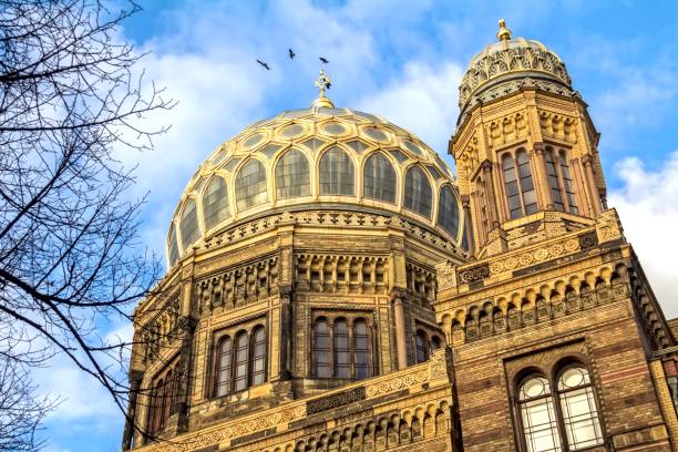 The synagogue in Oranienburger Strasse in Berlin seen from Potsdamer Platz