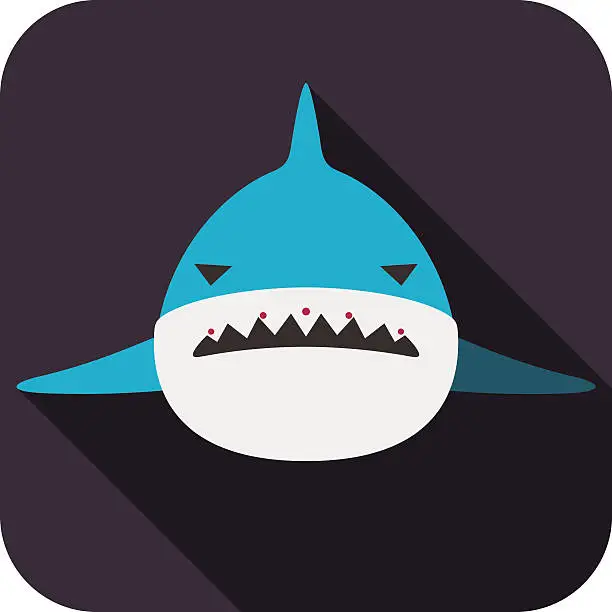 Vector illustration of Shark animal face flat design, vector