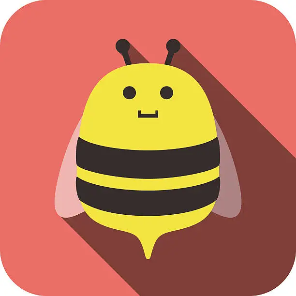 Vector illustration of Bee animal face flat design