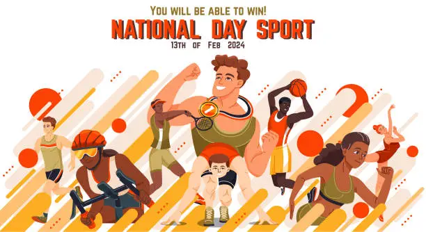 Vector illustration of National Sports Day Celebration
