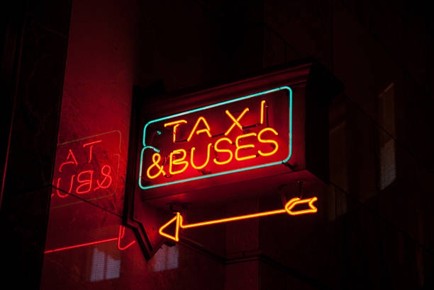 istock Taxi and Buses Neon Sign 186210877
