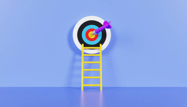 istock Dartboard achievement concept on Blue Color Background 1862111954