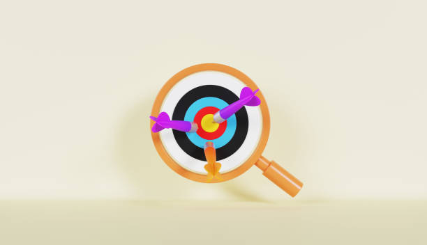 istock Dartboard with light bulb achieving the goal success on Yellow Color Background 1862113028