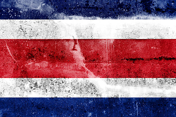 istock Costa Rica Flag painted on grunge wall 186211437