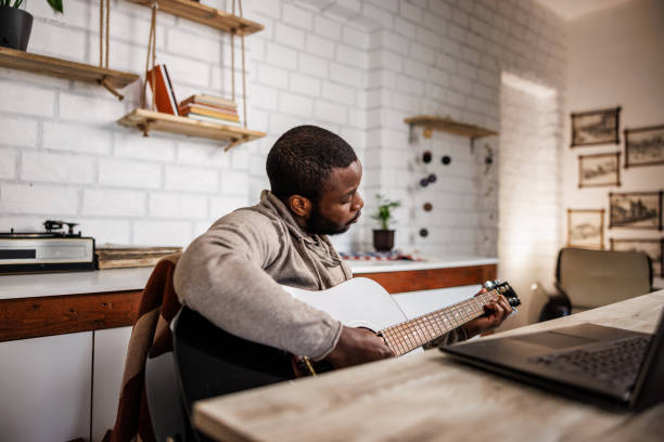 istock Music teacher teaches students online 1862132057