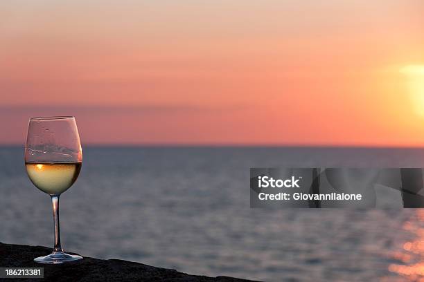 Sunset With Wine Stock Photo - Download Image Now - After Work, Alcohol - Drink, Beach