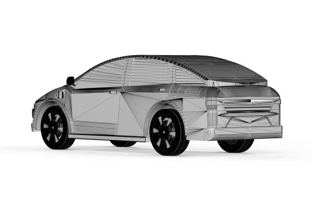 istock Draft of ev car or electric vehicle on white background 1862143271