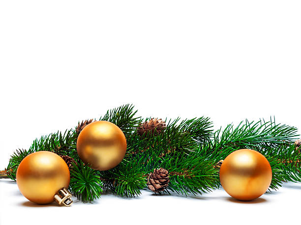 istock Christmas ball on green spruce branch 186214734