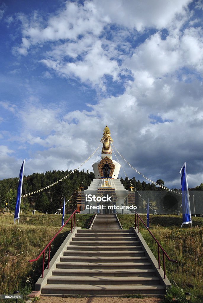 Great Stupa of Dharmakaya, Colorado, USA Red Feather Lakes, USA: stairs leading to the Great Stupa of Dharmakaya - photo by M.Torres Stupa Stock Photo