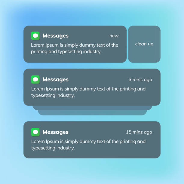 bildbanksillustrationer, clip art samt tecknat material och ikoner med phone notification window template. smartphone message interface on a light background. vector illustration. smartphone. imessages. we communicate. vector illustration. - brand name smart phone