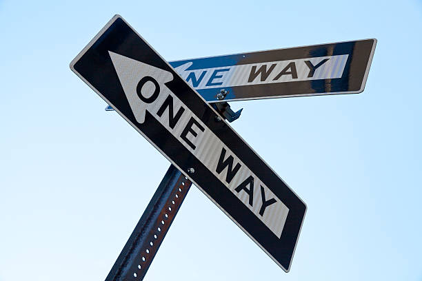 istock Two one way signs pointing to different directions 186215648