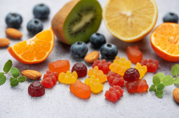 istock Chewable gummy vitamins and fruits 1862157493