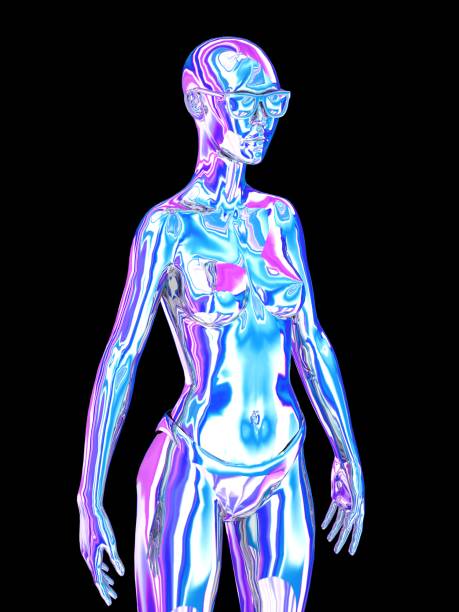 istock 3D modeling and rendering of laser acid-style design elements. 1862166481