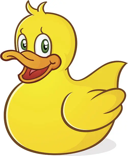 Vector illustration of Rubber Duck Cartoon Character