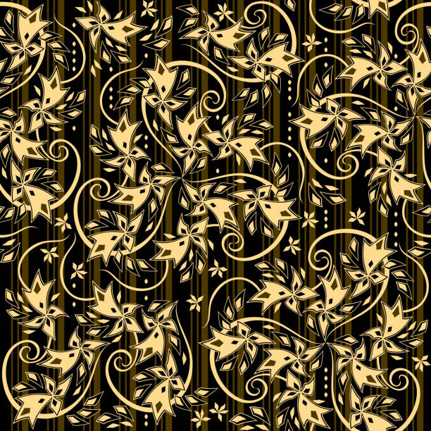 istock Seamless pattern ornament with royal Breton symbols and trickles. Rich decorated wallpaper. Modern popular print. Vector image. 1862180337