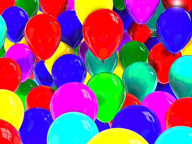 istock Party balloons background 3D 186218873