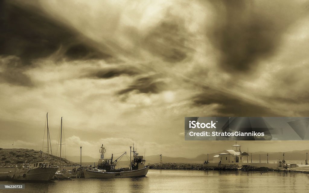 Idílica paisaje marino en Sepia - Foto de stock de Agua libre de derechos