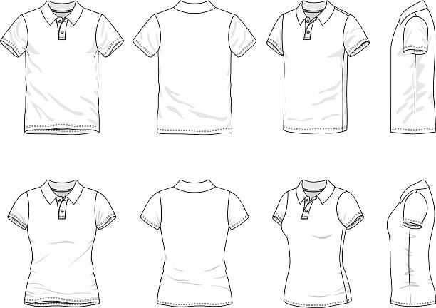 폴로티 티셔츠 - polo shirt t shirt shirt drawing stock illustrations