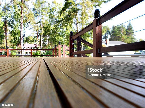 Wooden Terrace Seen From The Floor Stock Photo - Download Image Now - Boat Deck, Turntable, Deck