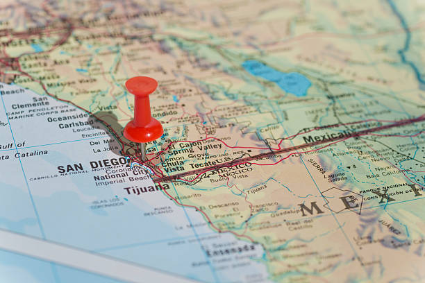 istock San Diego Marked on Map with Red Pushpin 186224182