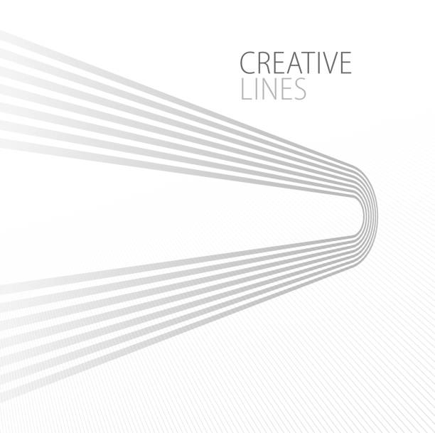 hellgraue linien in 3d-perspektive vektor abstrakter hintergrund, einfache und weiche coole illustration, glatte bewegung und eleganter farbverlauf. - meeresarm stock-grafiken, -clipart, -cartoons und -symbole