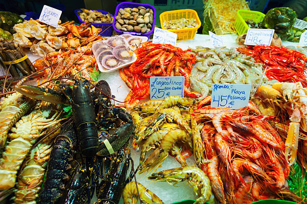 istock Heap of fresh uncooked seafood 186225338