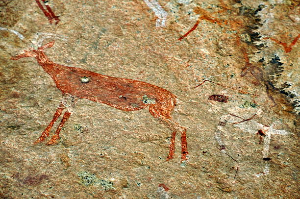 istock White lady wall paintings in Brandberg,Namibia 186225453