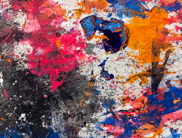 istock Abstract colorful paint background. Hand painted abstract artwork.  Abstract colorful paint stains background. Modern painting. Multicolored paint illustration. 1862255056