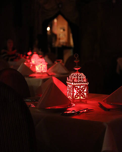 Romantic Dinner with Candle Light stock photo