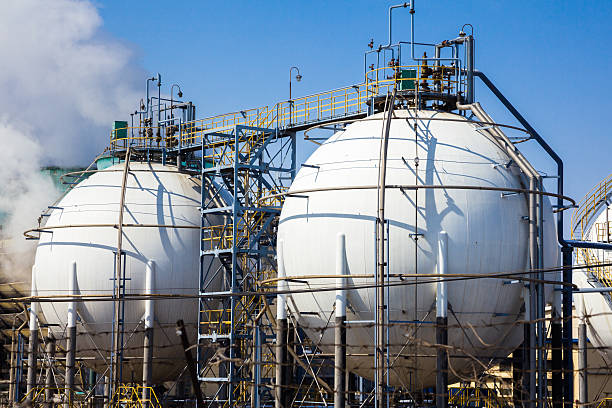 istock Chemical plant in the blue sky 186226235