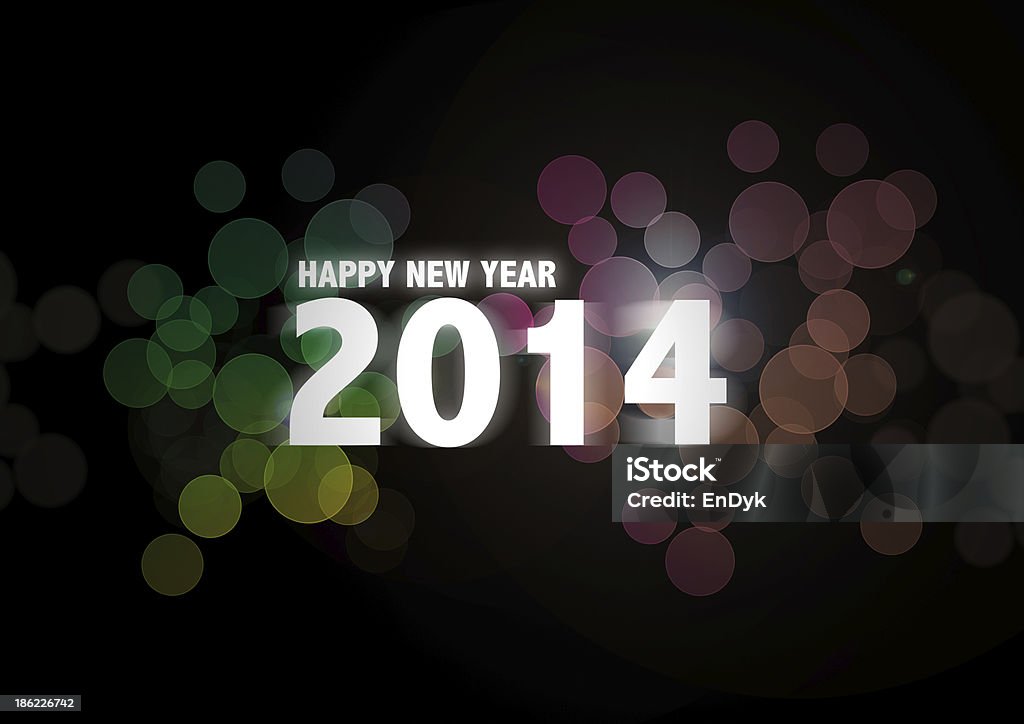 Счастливый Новый год 2014 года текст абстрактный фон - Стоковые иллюстрации 2014 роялти-фри