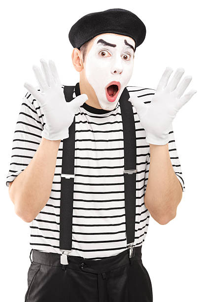 istock Male mime artist gesturing excitement with his hands 186228211