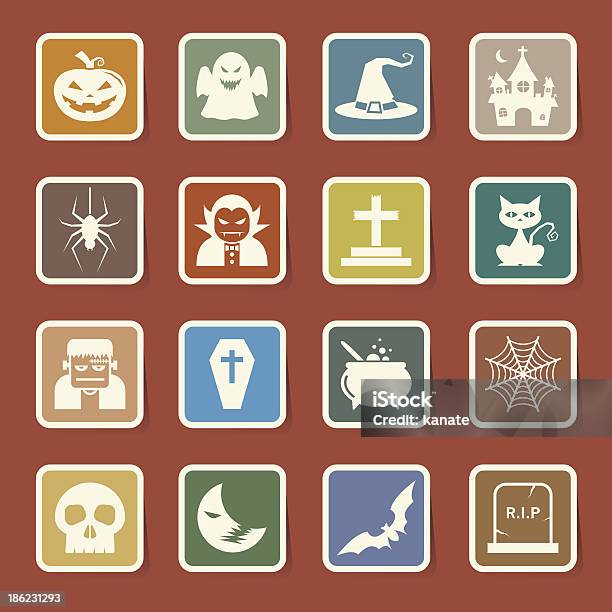 Halloween Icon Set Stock Illustration - Download Image Now - Art, Art And Craft, Backgrounds