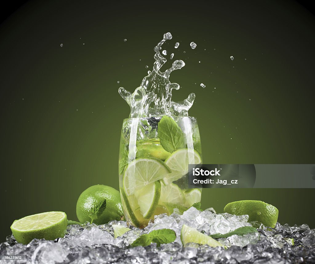 Fresh drink Fruit cocktail with dark background Alcohol - Drink Stock Photo