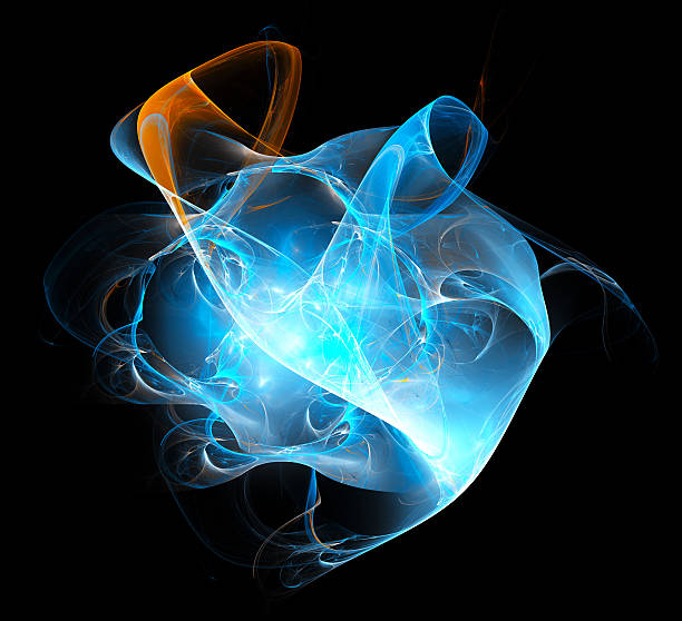 Abstract Flaming Sphere On Black stock photo