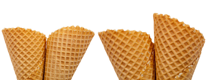 Ice cream cones set, isolated on white background