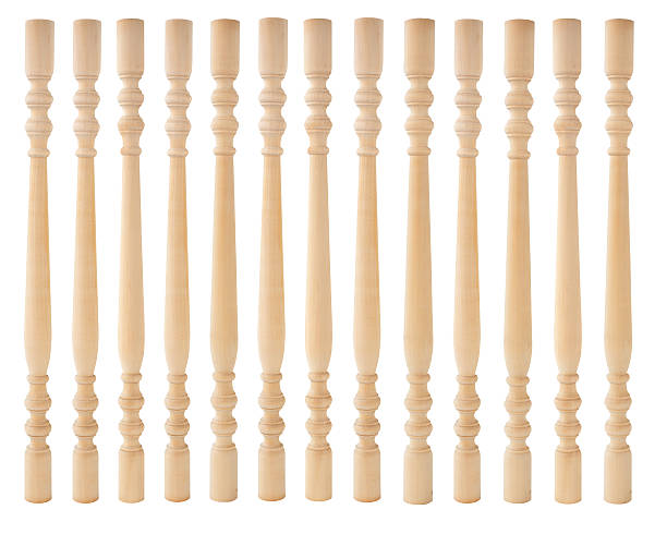Unpainted banisters Unpainted banisters are made of birch wood baluster stock pictures, royalty-free photos & images