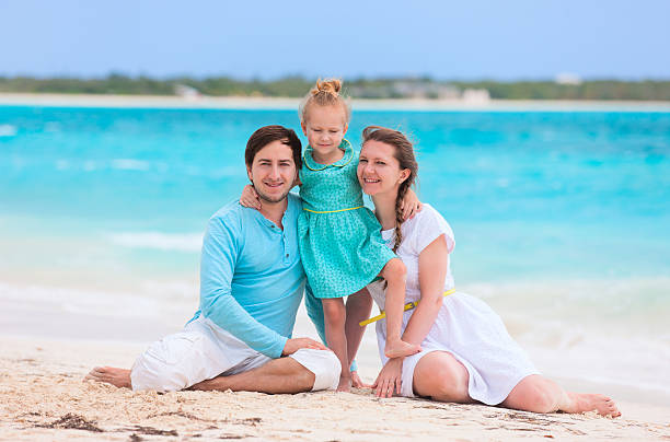 istock Family on a tropical beach vacation 186235014