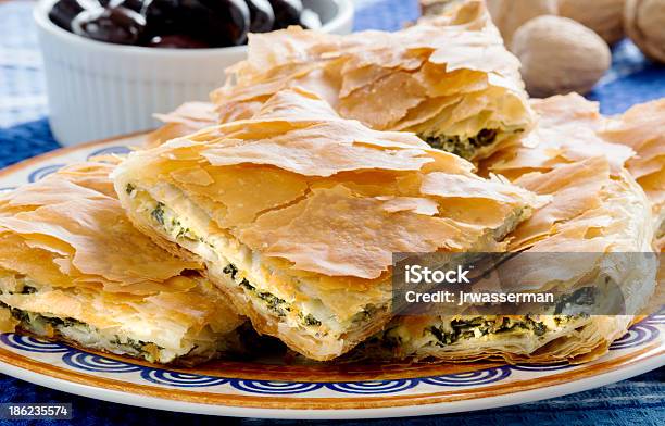 Opa Spanakopita Greek Spinach Pie With Olivess Stock Photo - Download Image Now - Spanakopita, Classical Greek, Savory Pie