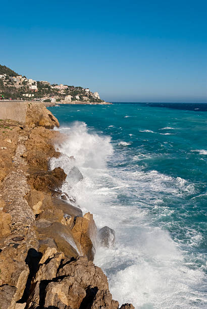 istock Nice, France, waves near the seafront 186235888