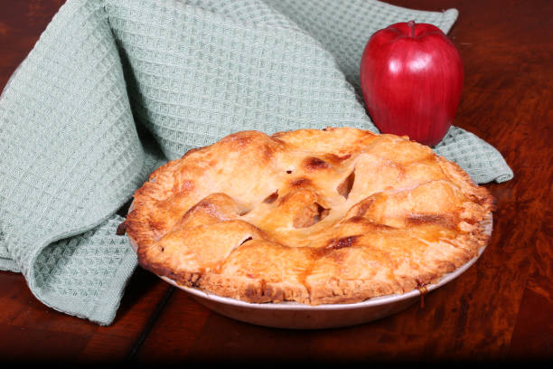 Fresh homemade apple pie stock photo