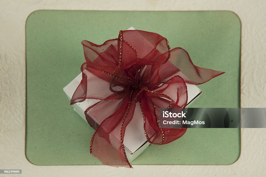 Box with a bow -  surprise gift It can be a gift. Birthday Stock Photo