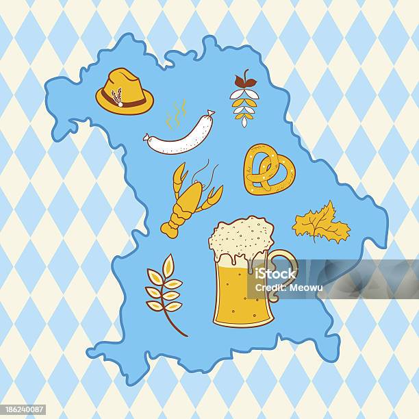 Map Of Bavaria Beer Fest Symbols Stock Illustration - Download Image Now - Bavaria, Beer - Alcohol, Beer Festival