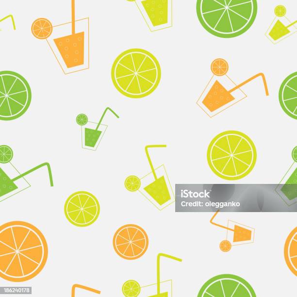 Citrus Cocktail Seamless Pattern Background Vector Illustration Stock Illustration - Download Image Now