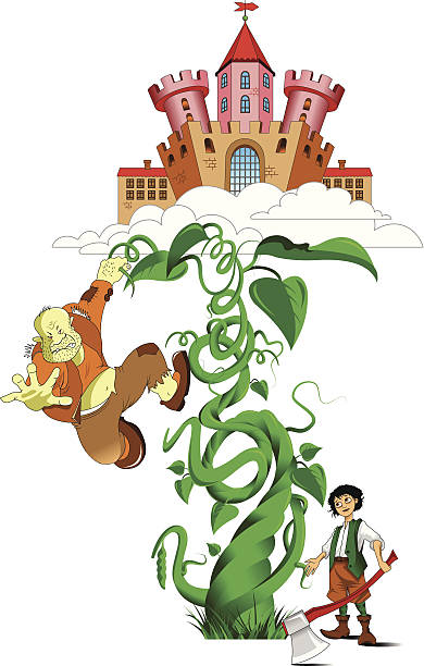 Kid And A Giant Stock Illustration - Download Image Now - Beanstalk, Giant  - Fictional Character, Cartoon - iStock