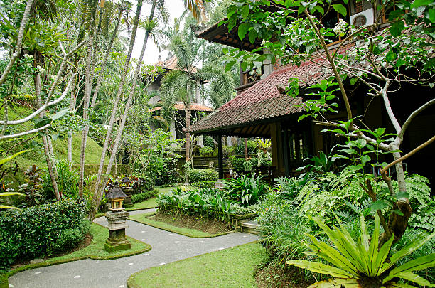tropical garden in ubud bali indonesia resort