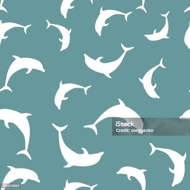 Dolphin Seamless Pattern Sfondo Illustrazione Vettoriale - Immagini vettoriali stock e altre immagini di Delfino