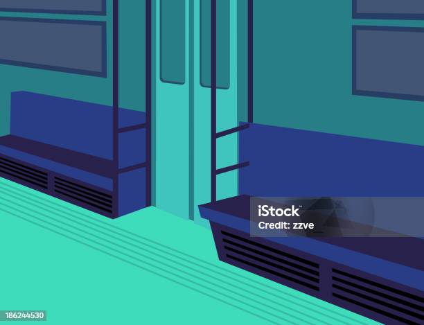 Поезд Метро Отделение — стоковая векторная графика и другие изображения на тему Салон поезда - Салон поезда, Фоновые изображения, Иллюстрация