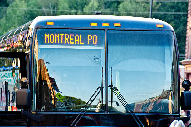 istock Bus with destination Montreal, Quebec 186244583